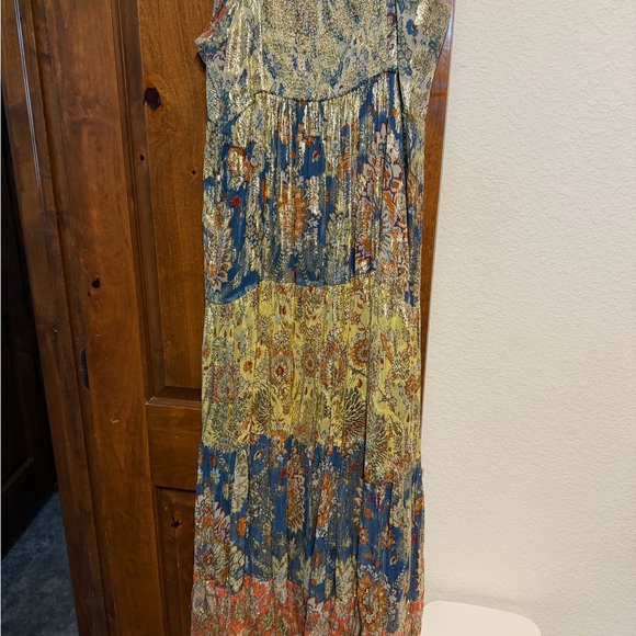 Anthropologie gold thread maxi dress - Picture 4 of 5